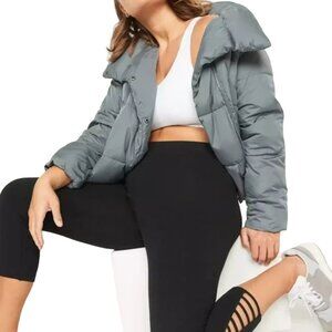 NWT Water-Resistant Double-Breasted Puffer Jacket for Women Sage Green L